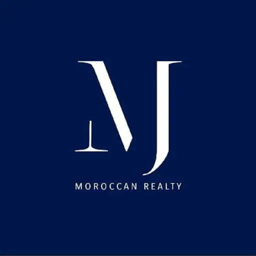 Morgan and James Moroccan real estate logo dark blue background