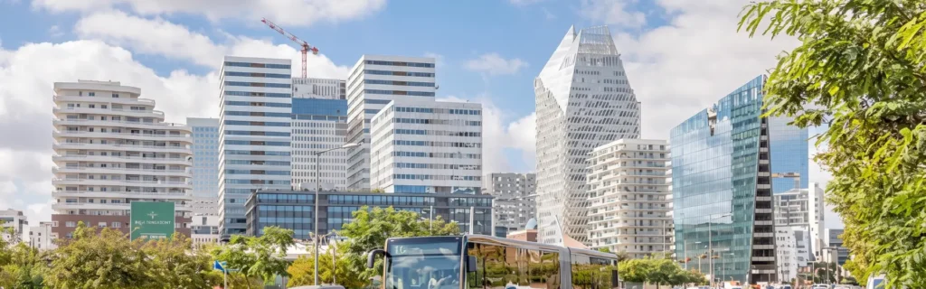 Casablanca Finance City office towers under a blue sky, the top business district for office prices in Casablanca 2026