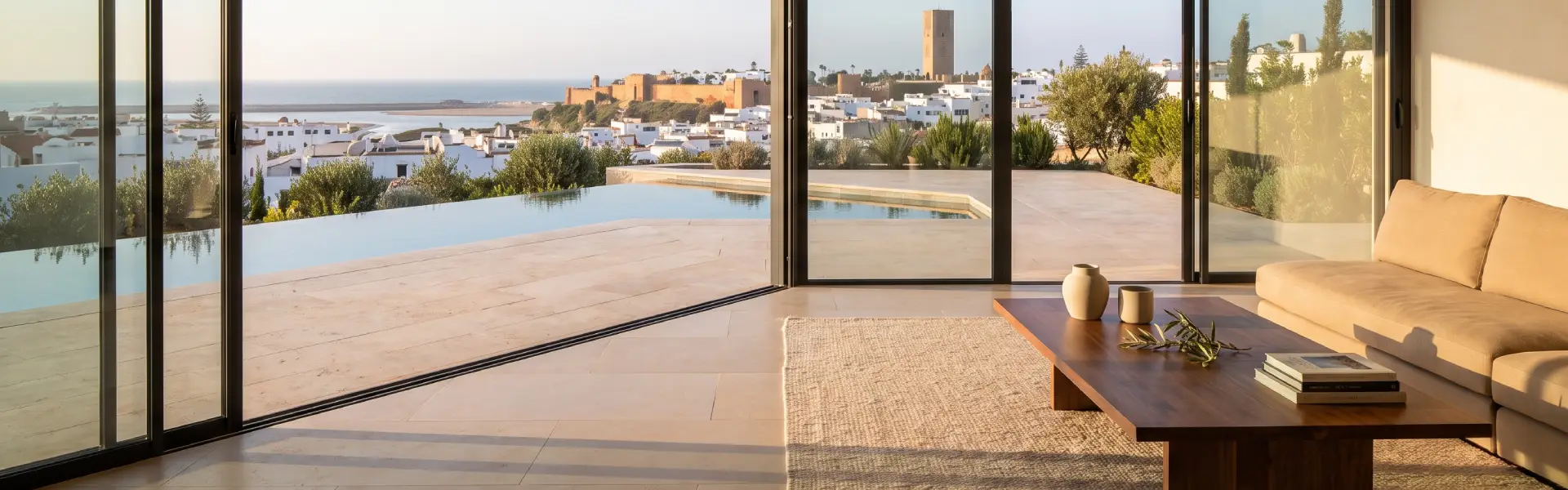 Luxury villa in Souissi with infinity pool and views over the Oudayas, guide to Rabat property prices 2026